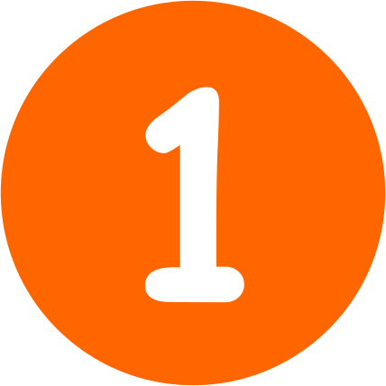 Número uno en naranja