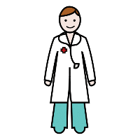 Pictograma que representa a un médico.