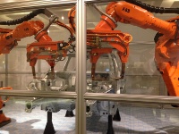 Imaxe que mostra a fabricación robotizada dun coche