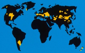 Mapa que mostra os solos de loess no planeta
