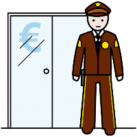 Pictograma dun garda de seguridade.