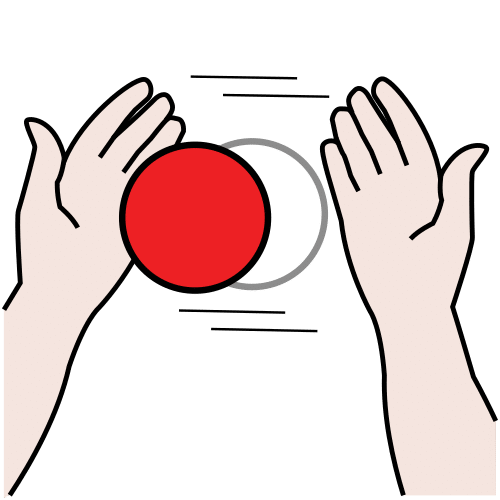 Cambiar un objeto de una mano a otra.