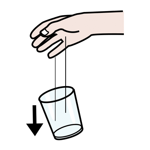 Un vaso que se cae.