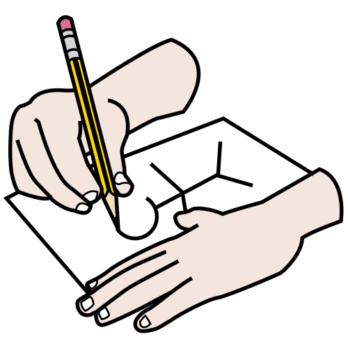 Mano con lápiz marcando en un documento.