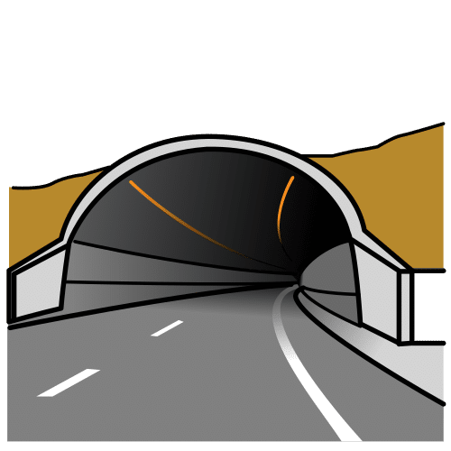 Pictograma de la entrada de un túnel.
