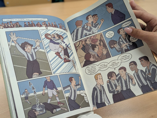 Imaxe do cómic aberto de Irene a porteira