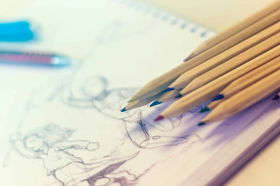 Imaxe duns lapis de cores.