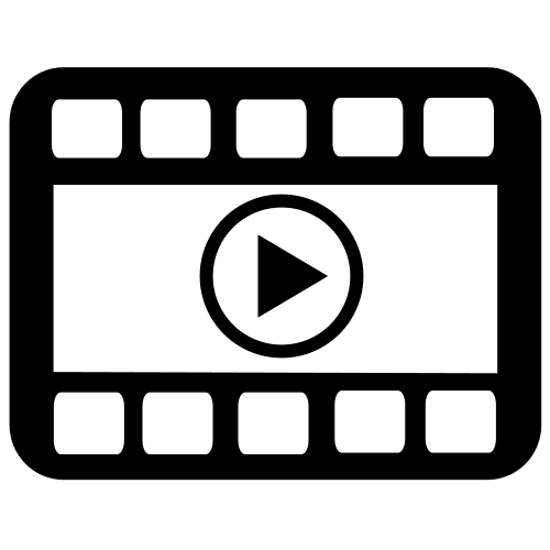 Pictograma que amosa a icona de reprodución dun vídeo en liña.