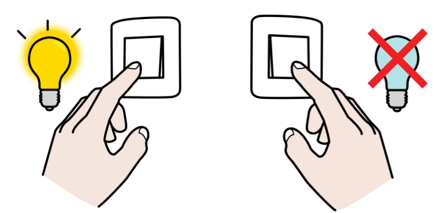 Interruptor que acende a luz, e despois a apaga