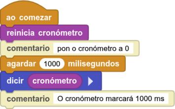 Exemplo de como engadir comentarios en MicroBlocks