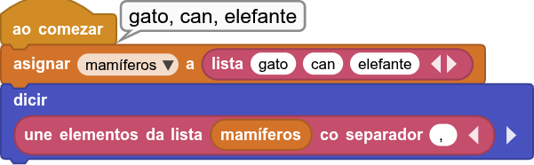 Programa que une elementos dunha lista