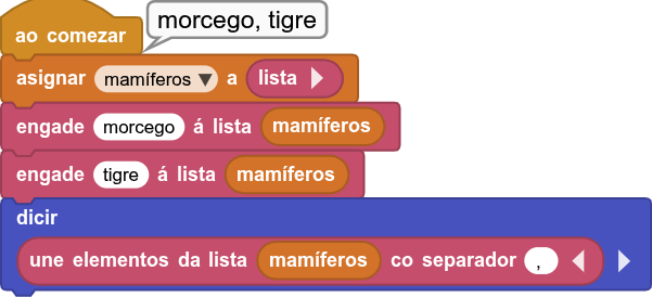 Código que permite crear unha lista baleira