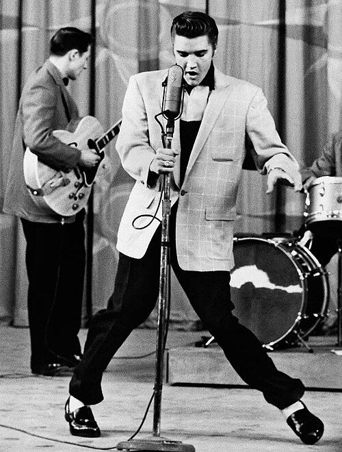 Imaxe de Elvis Presley nun escenario
