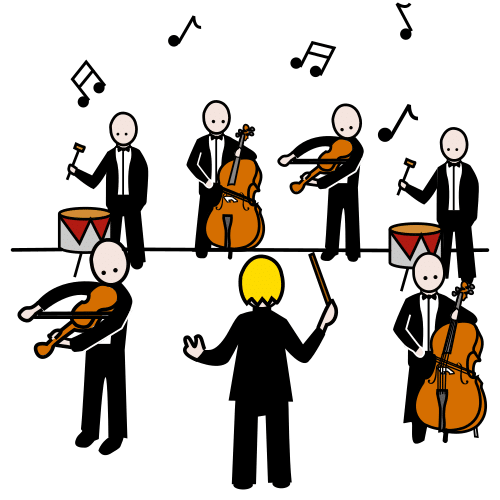 Pictograma dunha orquestra.