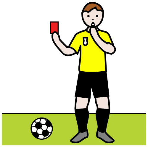 Pictograma dunha persoa arbitrando 