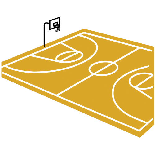 vese un campo de baloncesto