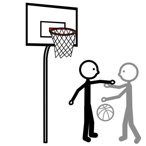 Un xogador defendendo a outro con balón en baloncesto