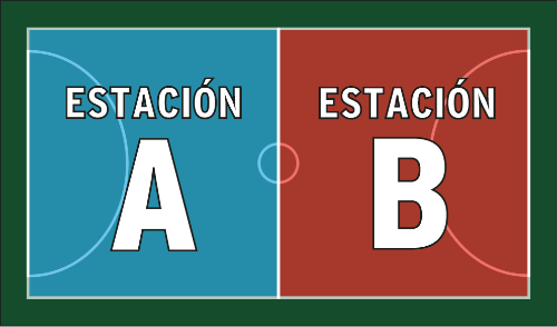 Estación AB (cREAgal) Pavillón deportivo dividido en dúas metades, unha chamada