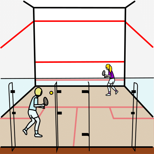 Dúas persoas xogando a squash