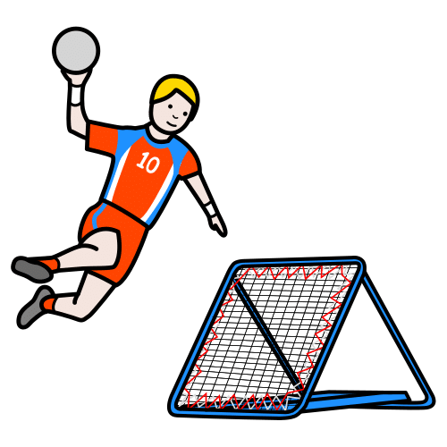 Unha persoa lanzando un balón cara unha cama elástica