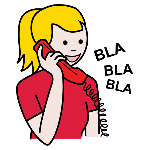 Pictograma que representa unha moza a falar por teléfono