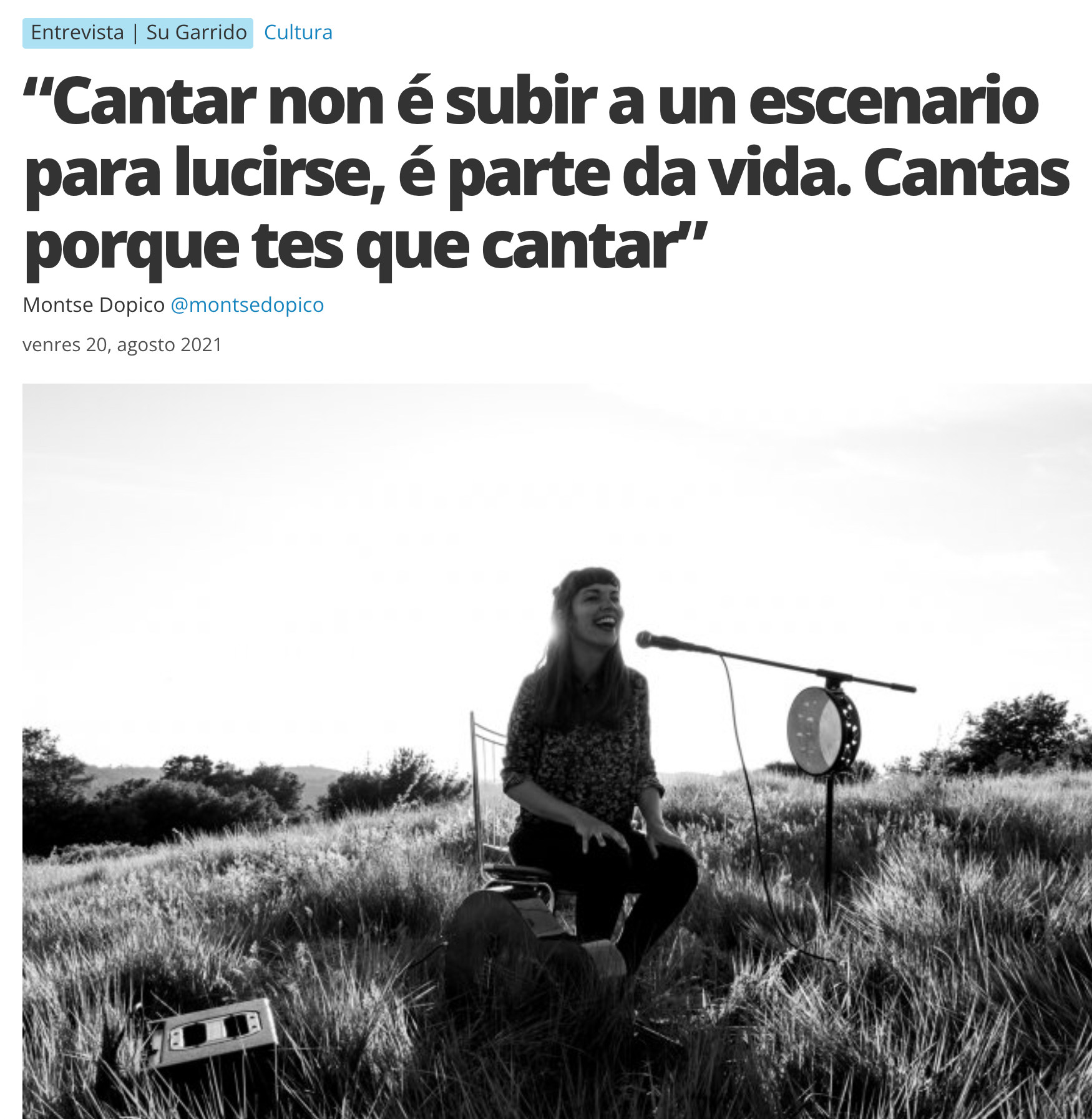 Captura de pantalla da entrevista a Su Garrido