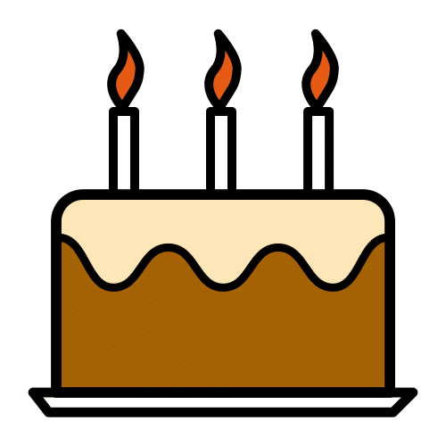 Tarta de cumpleaños con tres velas
