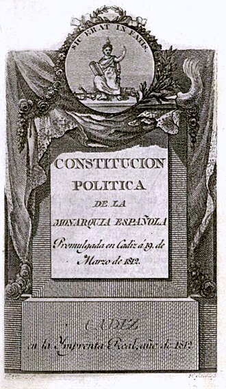 Portada da Constitución de 1812