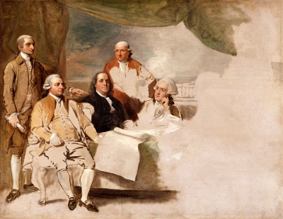 Cadro que representa a sinatura do Tratado de París de 1783