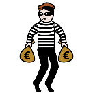 Pictograma que representa un bandido