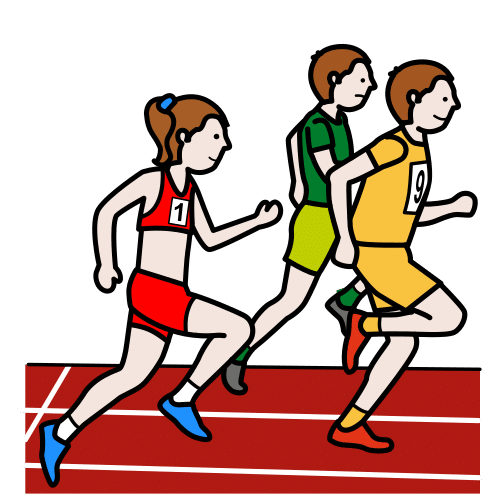 Corredores en una pista de atletismo