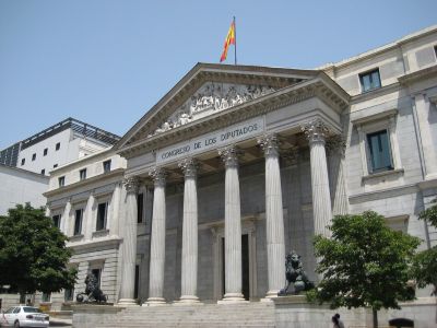 Edificio del congreso de los Diputados en Madrid