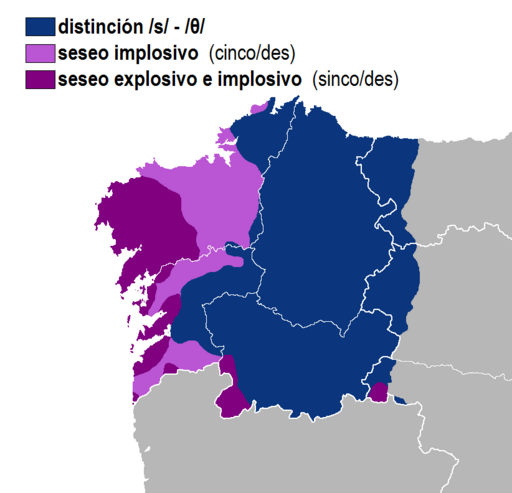 Áreas con seseo implosivo e explosivo