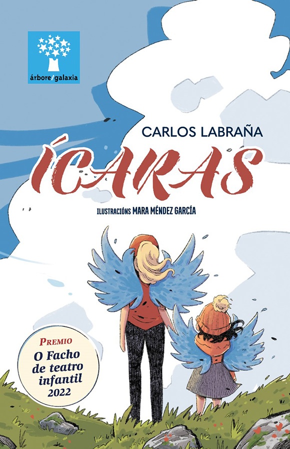 Imaxe de unha nena e unha moza con ás
