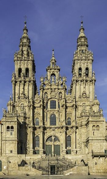 Fachada de la catedral de Santiago de Compostela.