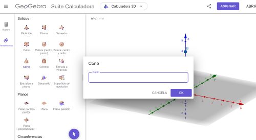 Captura del funcionamiento de la herramienta cono