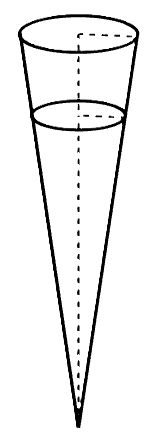 Dibujo esquemático de un cono de helado.