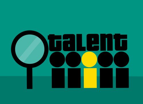 Imagen con la palabra talent y una lupa
