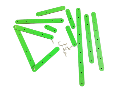 Piezas de mecano verde
