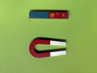 Imán rectangular e imán de herradura.