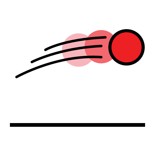 Cambiar el movimiento de un objeto. En la imagen se ve un círculo rojo en movimiento. 