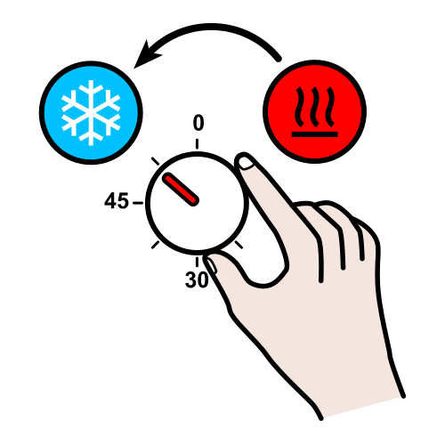 Pictograma de ARASAAC: bajar la temperatura.