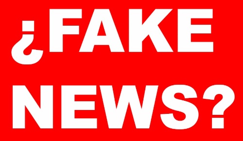 Imagen con texto: ¿Fake news?