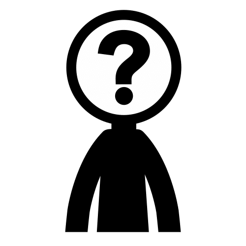 Icono de persona con un signo de interrogación en la cara. 