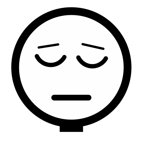 Icono de persona con ojos cerrados y una expresión de calma. 