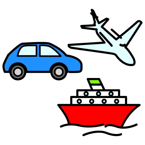 Pictograma de Arasaac: medios de transporte