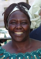 Foto da cara de Wangari Maathai