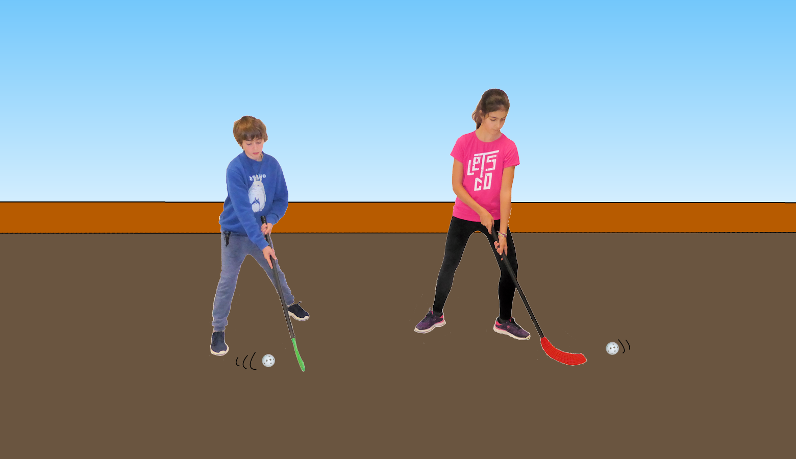 Conducir ou golpear a pelota con ambas caras do stick. Conducir ou golpear a pelota con ambas caras do stick.