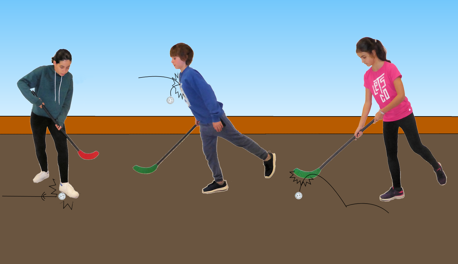 Parar a pelota co pé, co peito ou co stick. Parar a pelota co pé, co peito ou co stick.