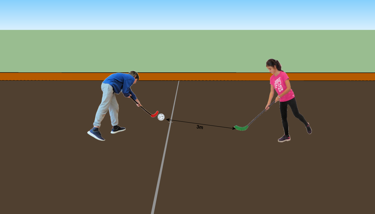 Saque libre ou free shot en Unihóckey-Floorball